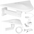 Antena aktywna DVB-T2 3TV MUX8 H.265 kabel zestaw biała