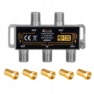 Rozdzielacz splitter rozgałęźnik antenowy na 4 TV