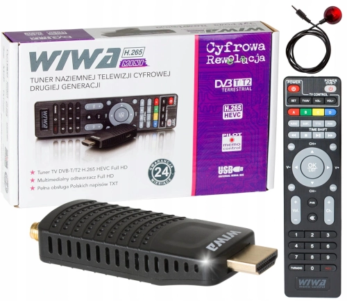 Tuner dekoder TV naziemnej HD DVB-T2 H.265 Wiwa mini