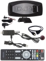 Dekoder tuner TV naziemna DVB-T2 Wiwa mini + antena pokojowa 42 dB