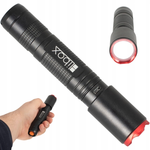 Latarka taktyczna kieszonkowa LED Cree XP-E zoom mocna 600 lm Libox
