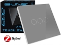 Włącznik dotykowy ściemnialny ściemniacz ZigBee Tuya szary B-Line