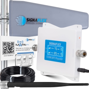 Wzmacniacz zasięgu sygnału GSM 3G 4G 5G 5 zakresów 70 dB T2 anteny mocny