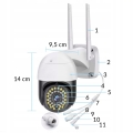 Kamera IP zewnętrzna obrotowa auto śledzenie wodoodporna IP66 pełne 3MPx WiFi Tuya karta SD