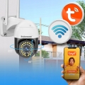 Kamera IP zewnętrzna obrotowa auto śledzenie wodoodporna IP66 pełne 3MPx WiFi Tuya karta SD