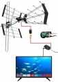 Antena TV kierunkowa siatkowa DVB-T2 Combo MUX8 wzmacniacz LB900 AX900 VA900