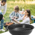 Grill węglowy ogrodowy okrągły z pokrywą popielnik