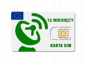 Skonfigurowana karta SIM do lokalizatorów GPS na 12 m-cy + roaming EU