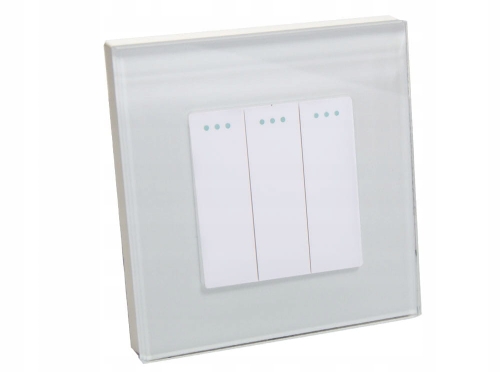 Włącznik łącznik światła szklany szkło 3G1W biały B-Line