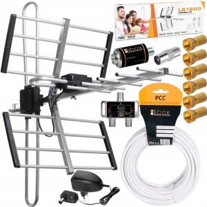 Antena TV kierunkowa Combo DVB-T2 MUX8 zestaw 2 TV LB1600 Libox