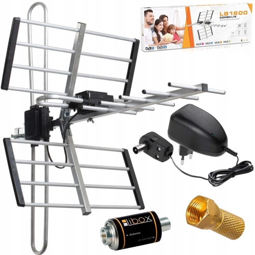 Antena TV kierunkowa Combo DVB-T2 MUX8 wzmacniacz LB1600 Libox