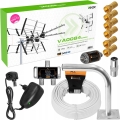Antena kierunkowa DVB-T2 Combo 4K MUX8 zestaw 2 TV akcesoria do 140 km Vayox