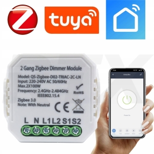 Ściemniacz dimmer 2 obwody dopuszkowy ZigBee Tuya