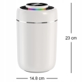 Ultradźwiękowy nawilżacz powietrza LED USB duży 3 l 