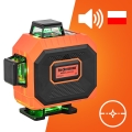 Poziomica laserowa 360° 4D inteligentne auto-poziomowanie komunikaty PL tyczka 