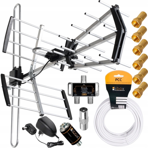 Antena TV DVB-T2 kierunkowa Combo 4 K HD zestaw 2 TV LB900 AX900 VA900