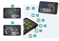 Wyświetlacz projektor HUD LED LCD OBD2 5,5" zegary Blue