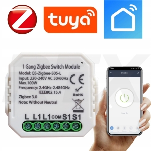 Przekaźnik dopuszkowy 1 obwód ZigBee Tuya bez N