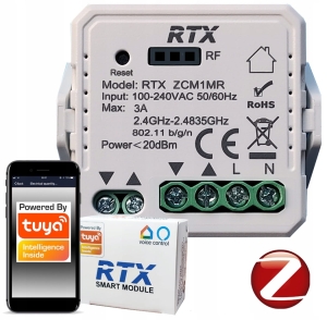 Sterownik rolet dopuszkowy mini ZigBee Tuya + RF433
