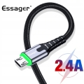 Kabel USB 2,4 A micro USB QC 3.0 2 m LED Essager