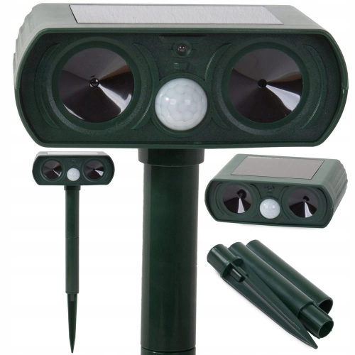 Najmocniejszy odstraszacz solarny dziki jelenie sarny kuny ptaki krety bardzo mocny - mocne ultradźwięki