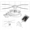 Najmocniejsza antena TV pokojowa DVB-T2 MUX8 FM 4K biała