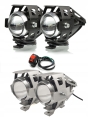 Halogeny motocyklowe lampy reflektory lightbar LED srebrne i czarne wybór