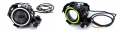 Halogeny motocyklowe Ring LED lampy reflektory U7  kolor czarny lub srebrny wybór 