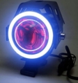 Halogeny motocyklowe Ring LED lampy reflektory U7  kolor czarny lub srebrny wybór 