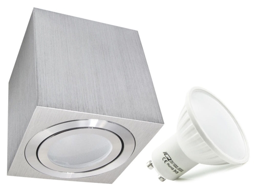 Oprawa natynkowa sufitowa kwadratowa srebrna GU10 LED 5 W B-Line