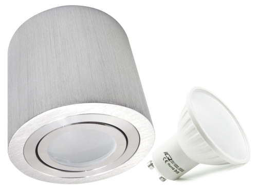 Oprawa natynkowa sufitowa okrągła srebrna GU10 5W LED B-Line