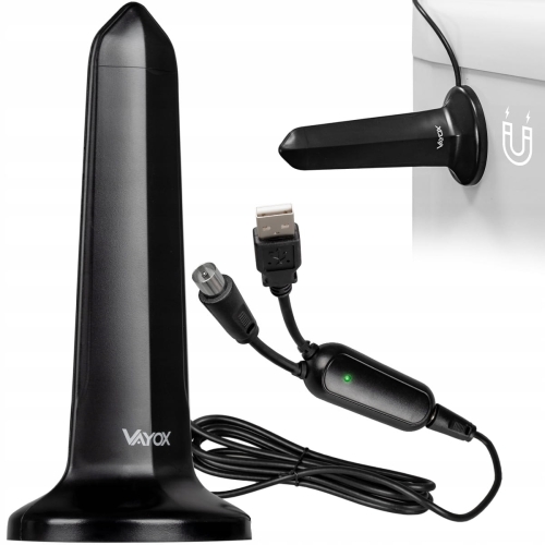 Antena pokojowa dookólna aktywna DVB-T2 filtr LTE Vayox