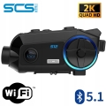 Interkom motocyklowy SCS S12 2x kamera przód tył 2K + FHD Sony WiFi Bluetooth