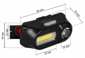 Latarka czołowa czołówka podwójna LED COB 380 lm USB akumulator 2000 mAh Vayox
