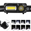 Latarka czołowa czołówka podwójna LED COB 380 lm USB akumulator 2000 mAh Vayox