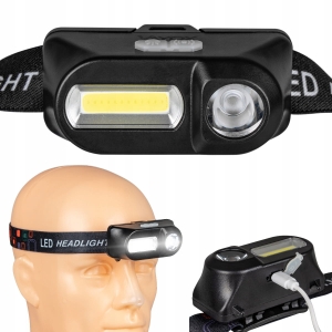 Latarka czołowa czołówka podwójna LED COB 380 lm USB akumulator 2000 mAh Vayox