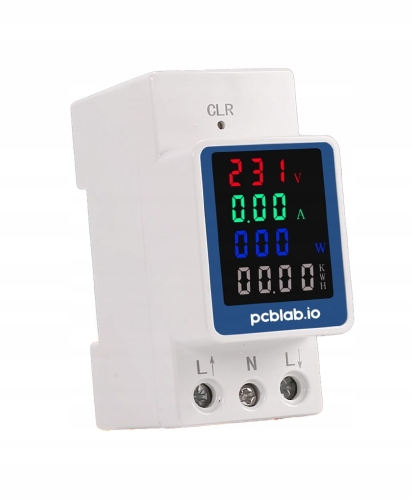 Licznik energii prądu mocy napięcia na szynę DIN z wyświetlaczem BTN-LCD