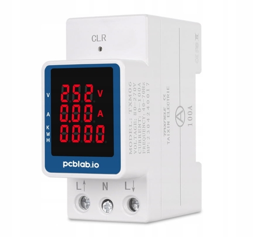 Licznik energii elektrycznej na szynę DIN  z wyświetlaczem BTN-LCD o szerokim kącie widzenia