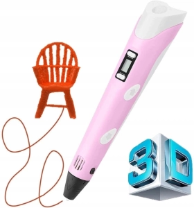 Drukarka 3D długopis PEN zestaw wkłady 115 metrów różowy