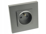 Gniazdo gniazdko elektryczne pojedyncze szare Deluxe B-Line