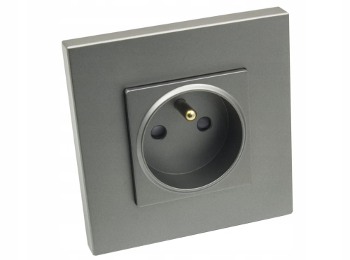 Gniazdo gniazdko elektryczne pojedyncze szare Deluxe B-Line