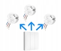 Bezbateryjny bezprzewodowy potrójny włącznik światła Linbell Linptech - nadajnik K9W3 white 