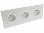 Gniazdo gniazdko elektryczne potrójne białe Deluxe B-Line