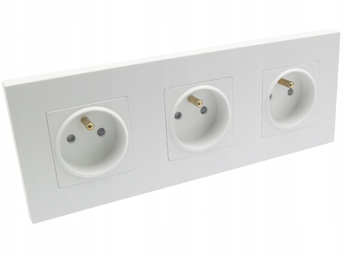 Gniazdo gniazdko elektryczne potrójne białe Deluxe B-Line