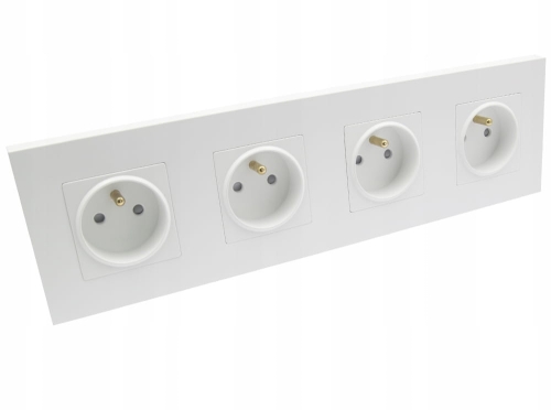 Gniazdo gniazdko elektryczne w poczwórnej ramce białe Deluxe B-Line