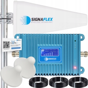 Wzmacniacz zasięgu sygnału GSM Blue 2G 28 dB T1 mocny 4 anteny