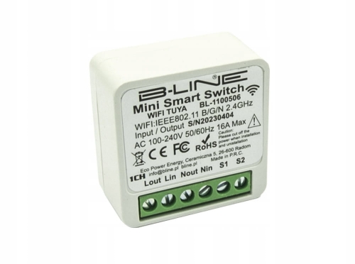 Przekaźnik kontroler do puszki mini box 1 obwód WiFi Tuya B-Line