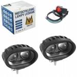 Halogeny motocyklowe lampy reflektory lightbar LED soczewkowe CREE MK-W20S