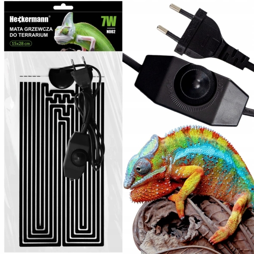 Mata grzewcza do terrarium z regulacją 7 W 15 x 28 cm