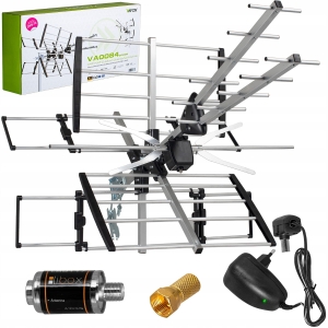 Antena kierunkowa TV DVB-T2 Combo 4K Full HD do 140 km Vayox wzmacniacz